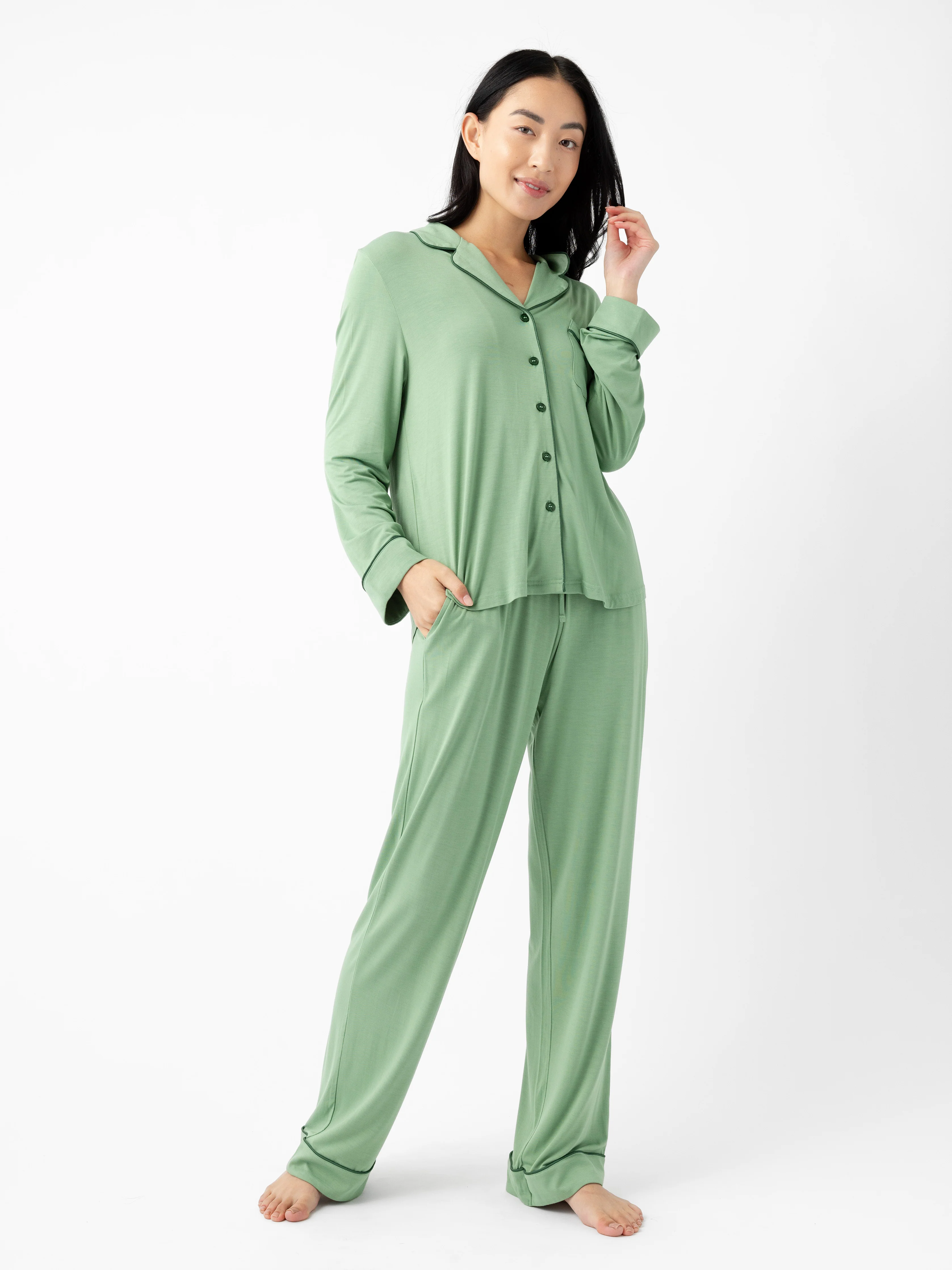 Women's Bamboo Stretch-Knit Long Sleeve Pajama Set - Last Chance - Image 11