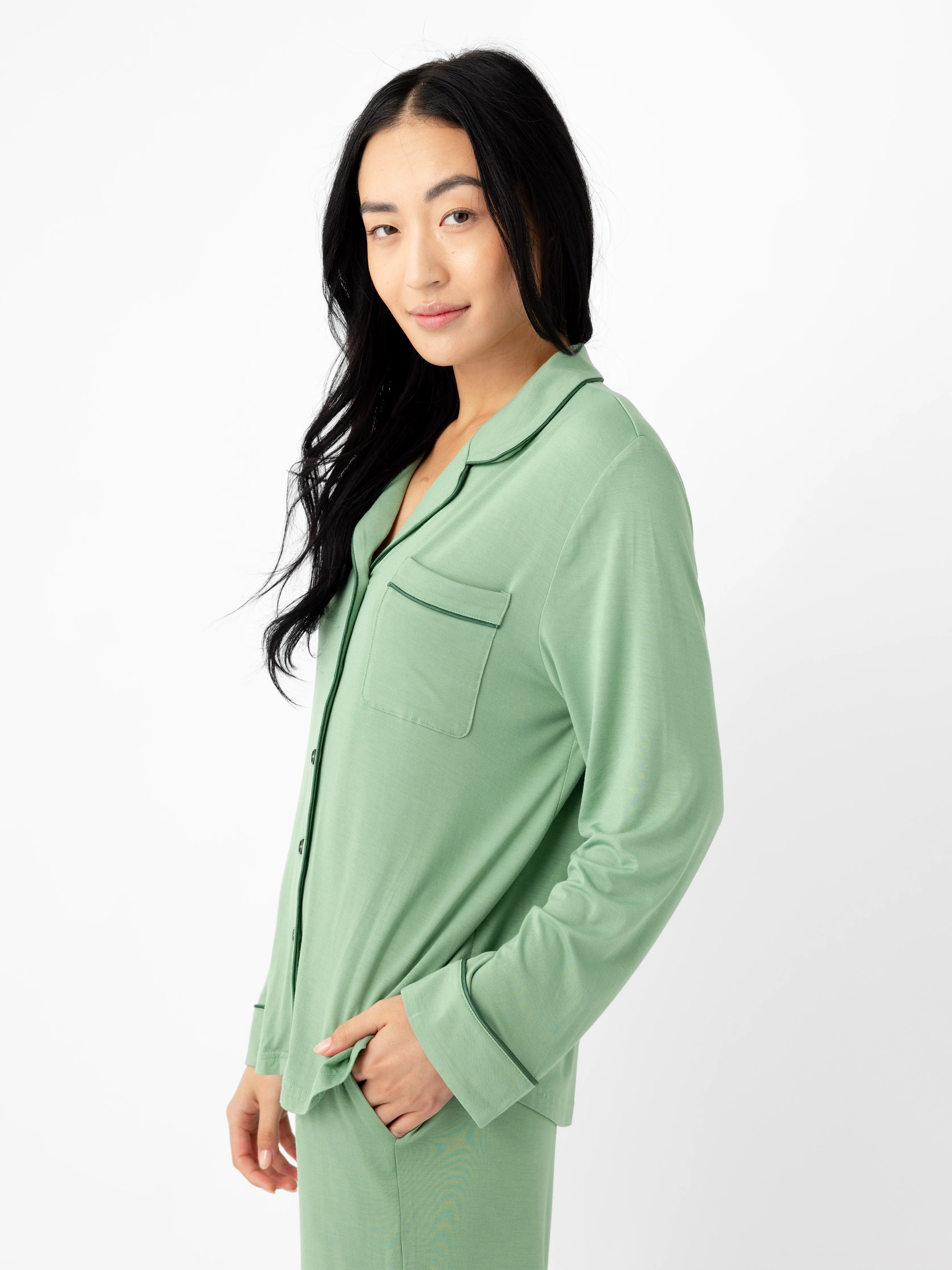 Women's Bamboo Stretch-Knit Long Sleeve Pajama Top - Last Chance - Image 11