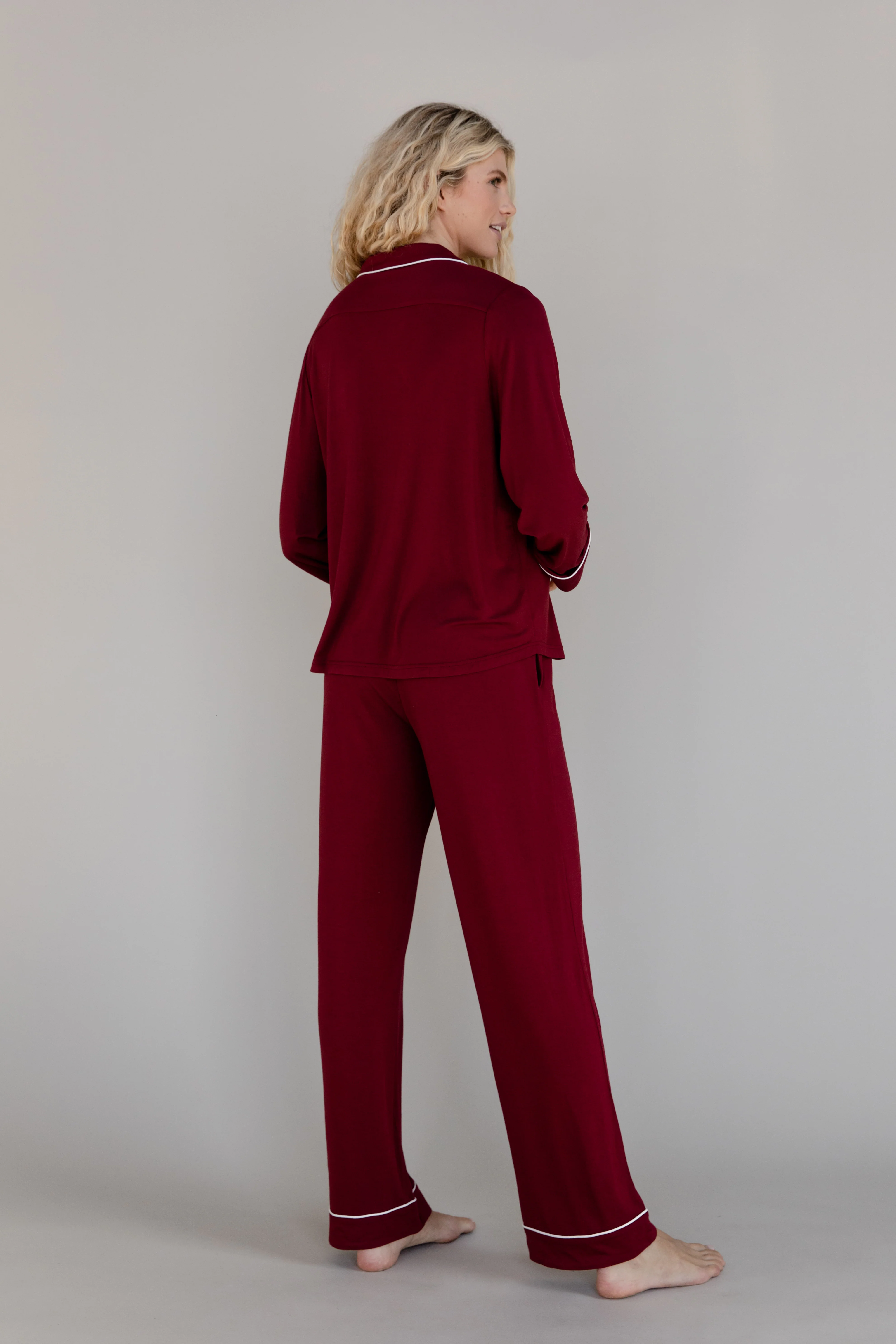 Women's Bamboo Stretch-Knit Long Sleeve Pajama Set - Last Chance - Image 35