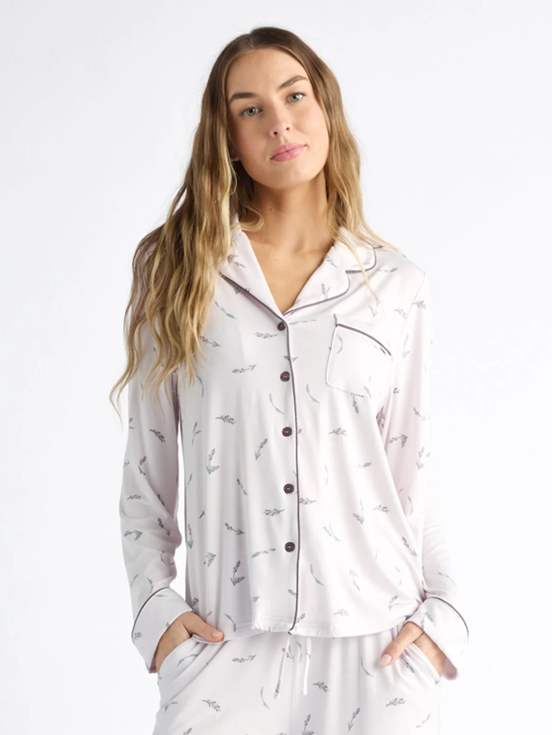 Women's Bamboo Stretch-Knit Long Sleeve Pajama Top - Last Chance - Image 37