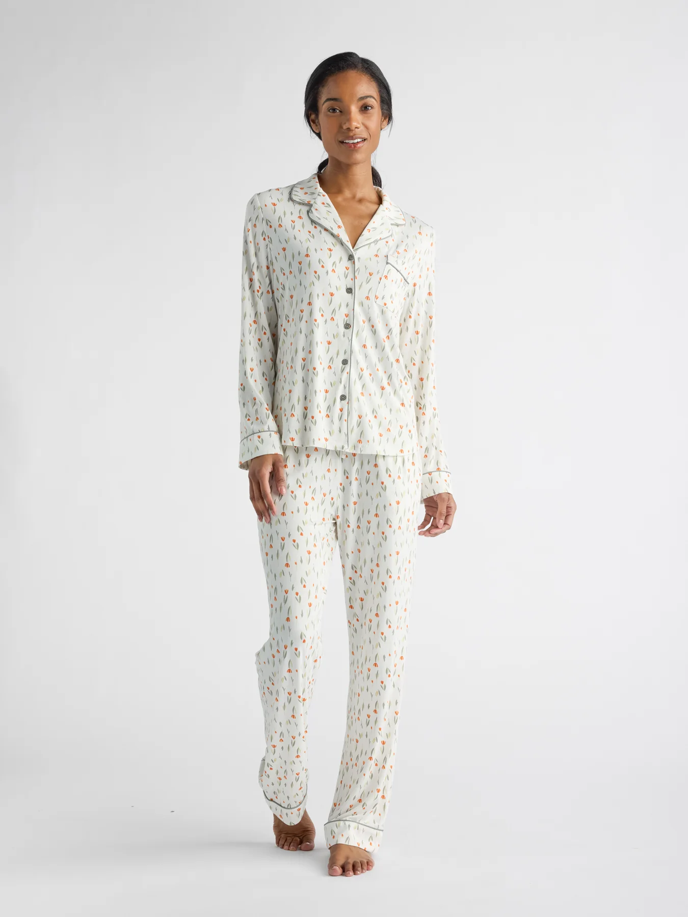 Women's Bamboo Stretch-Knit Long Sleeve Pajama Set - Last Chance - Image 43