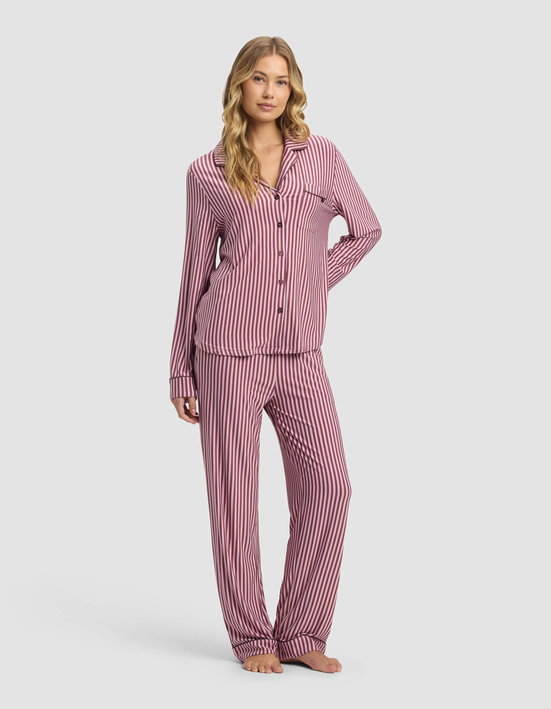 Women's Bamboo Stretch-Knit Long Sleeve Pajama Set - Last Chance - Image 45
