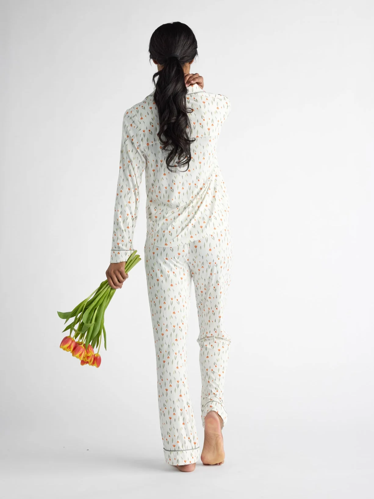 Women's Bamboo Stretch-Knit Long Sleeve Pajama Set - Last Chance - Image 46