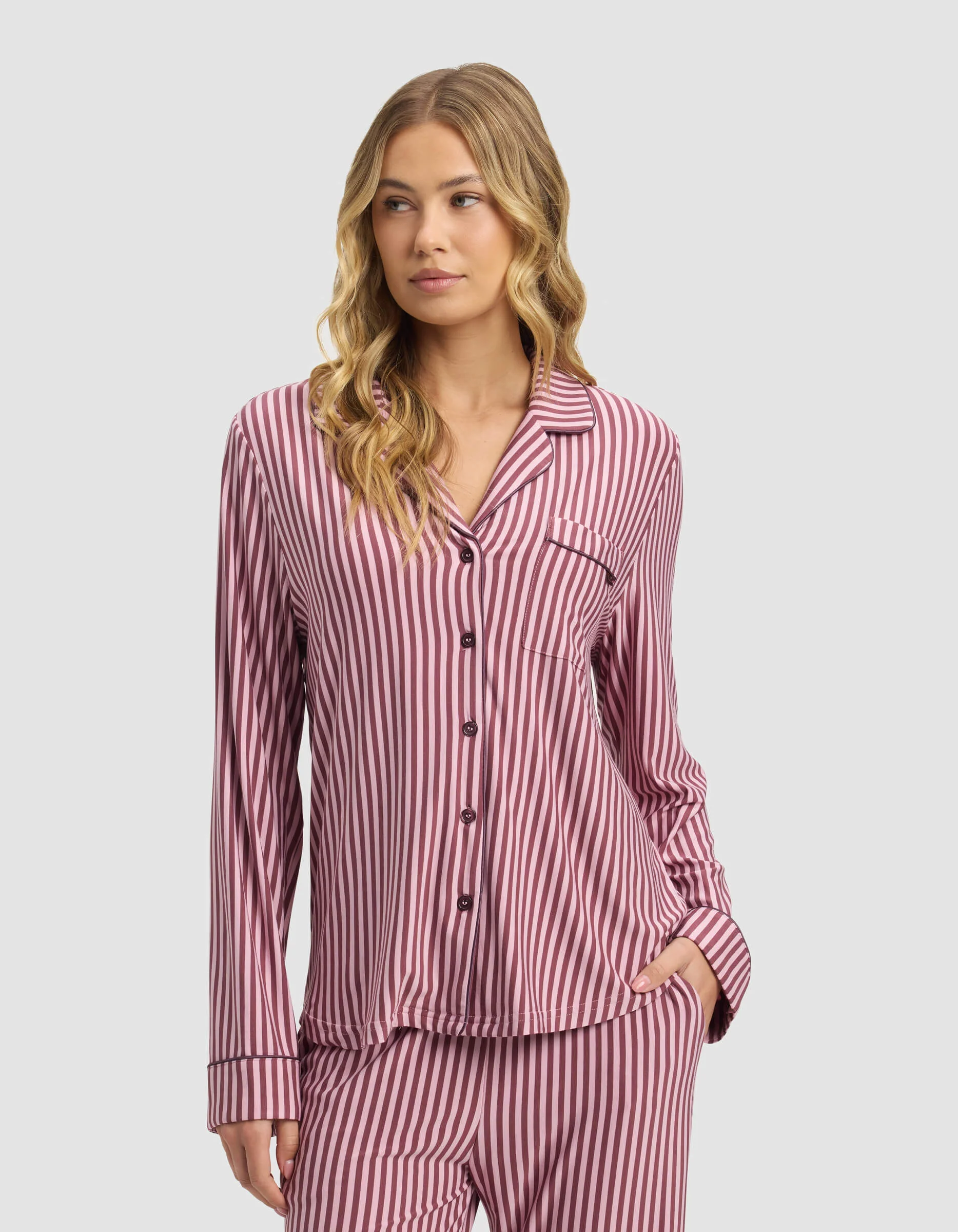 Women's Bamboo Stretch-Knit Long Sleeve Pajama Top - Last Chance - Image 49