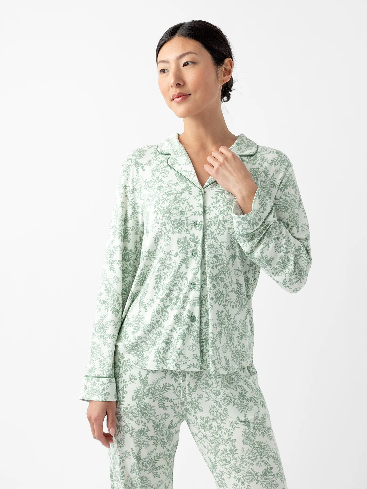 Women's Bamboo Stretch-Knit Long Sleeve Pajama Top - Last Chance - Image 36