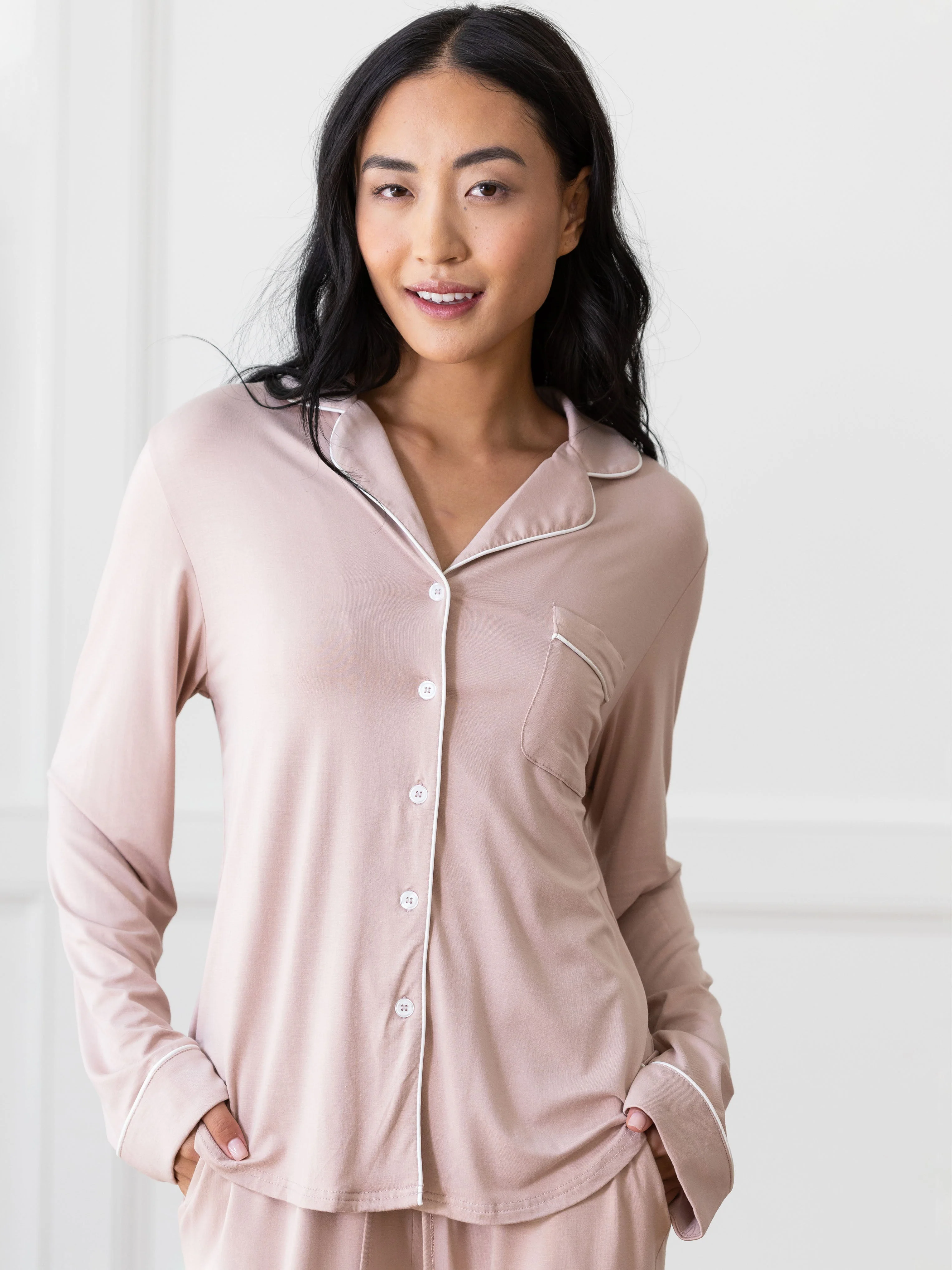 Women's Bamboo Stretch-Knit Long Sleeve Pajama Top - Last Chance - Image 5