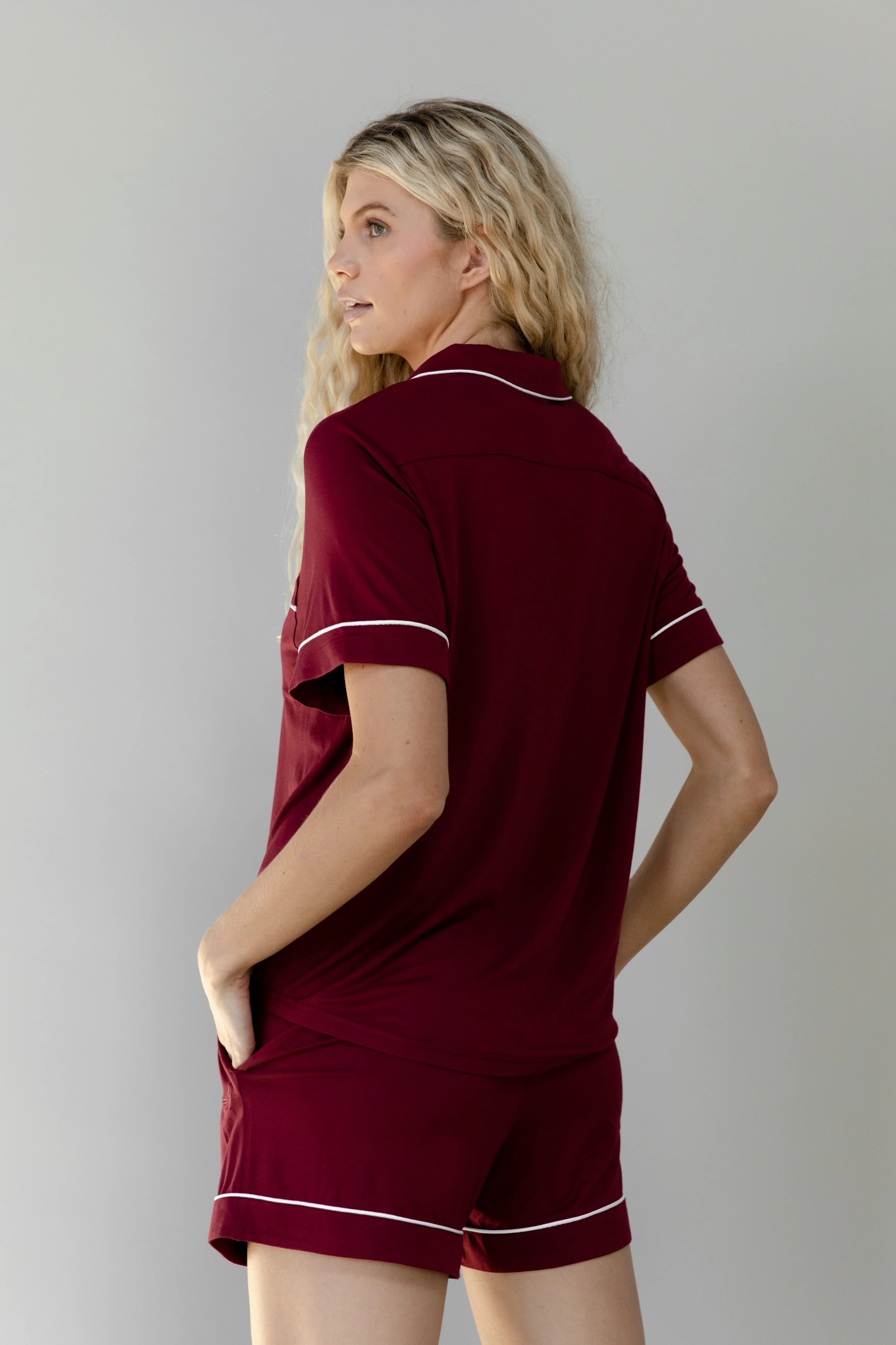 Women's Bamboo Stretch-Knit Short Sleeve Pajama Top - Last Chance - Image 15