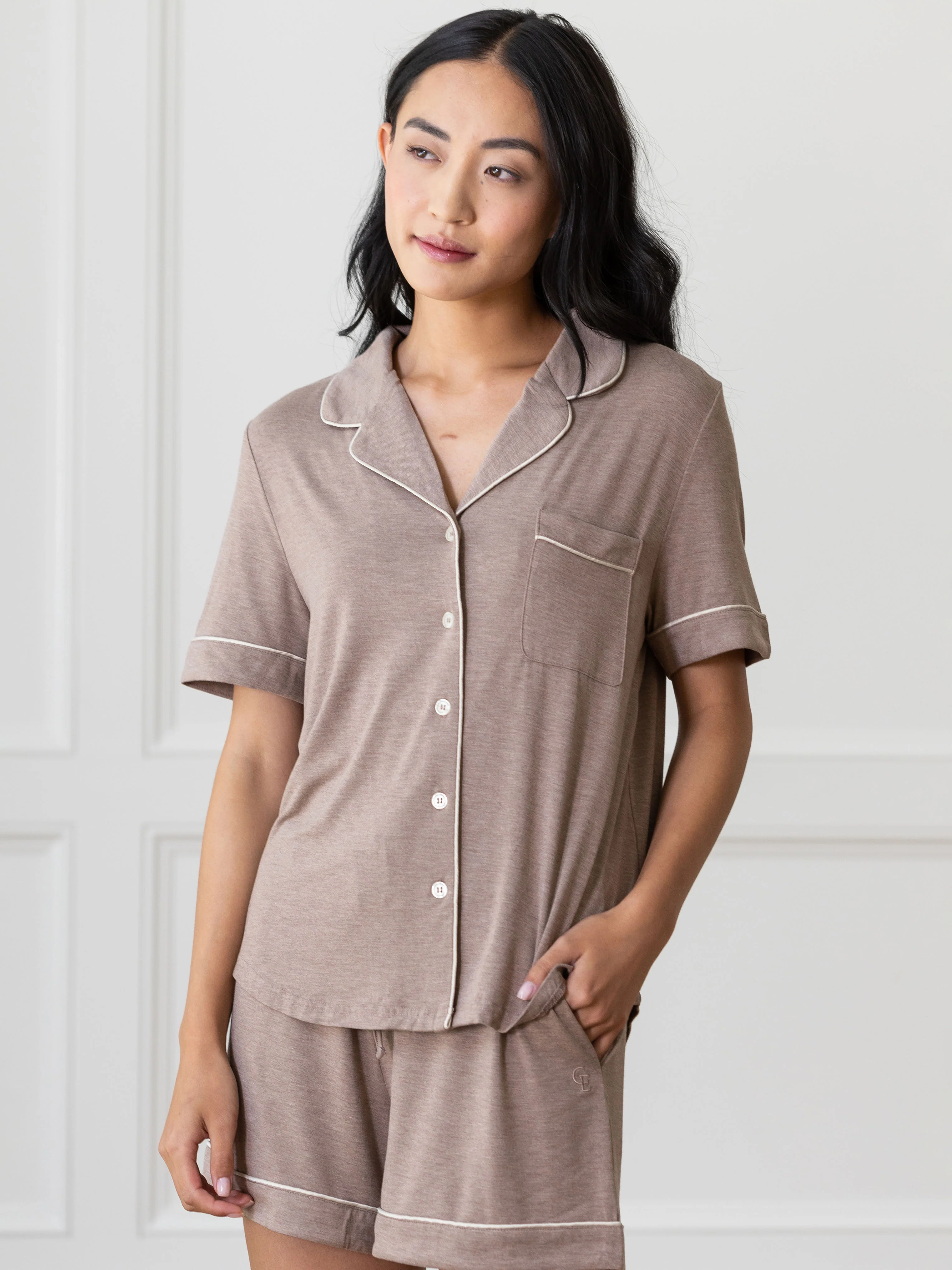 Women's Bamboo Stretch-Knit Short Sleeve Pajama Top - Last Chance - Image 3