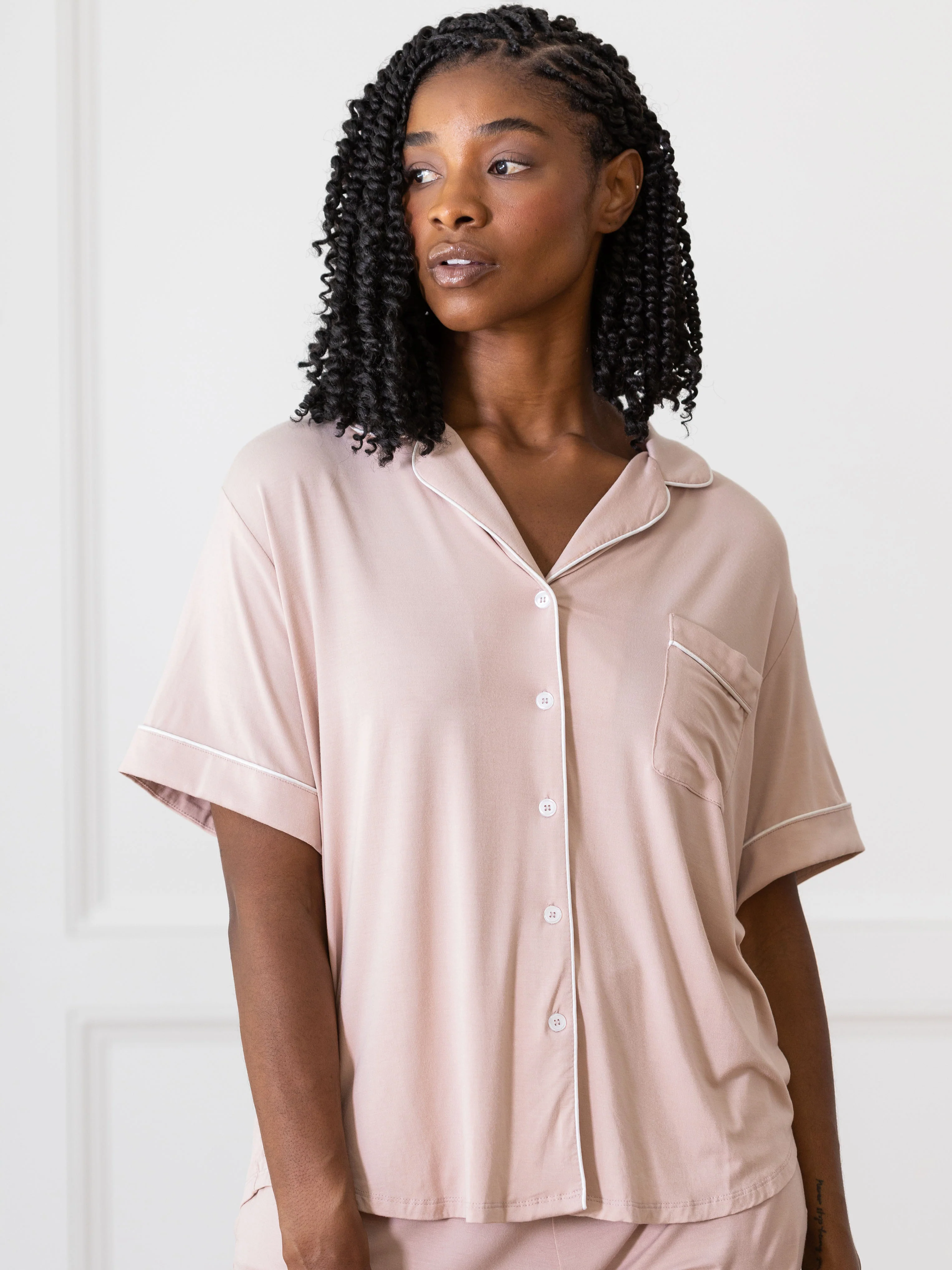 Women's Bamboo Stretch-Knit Short Sleeve Pajama Top - Last Chance - Image 5