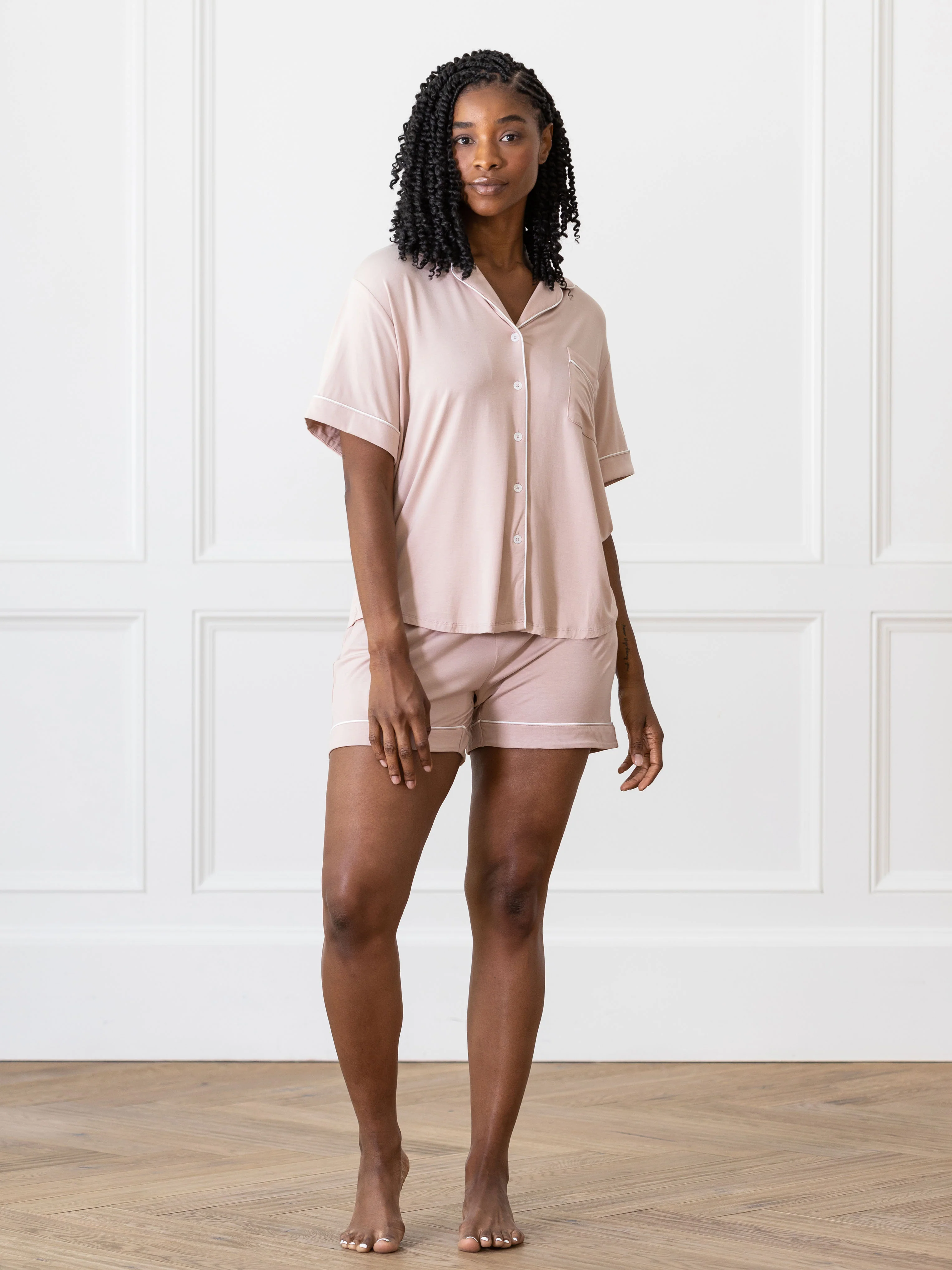 Women's Bamboo Stretch-Knit Short Sleeve Pajama Top - Last Chance - Image 6