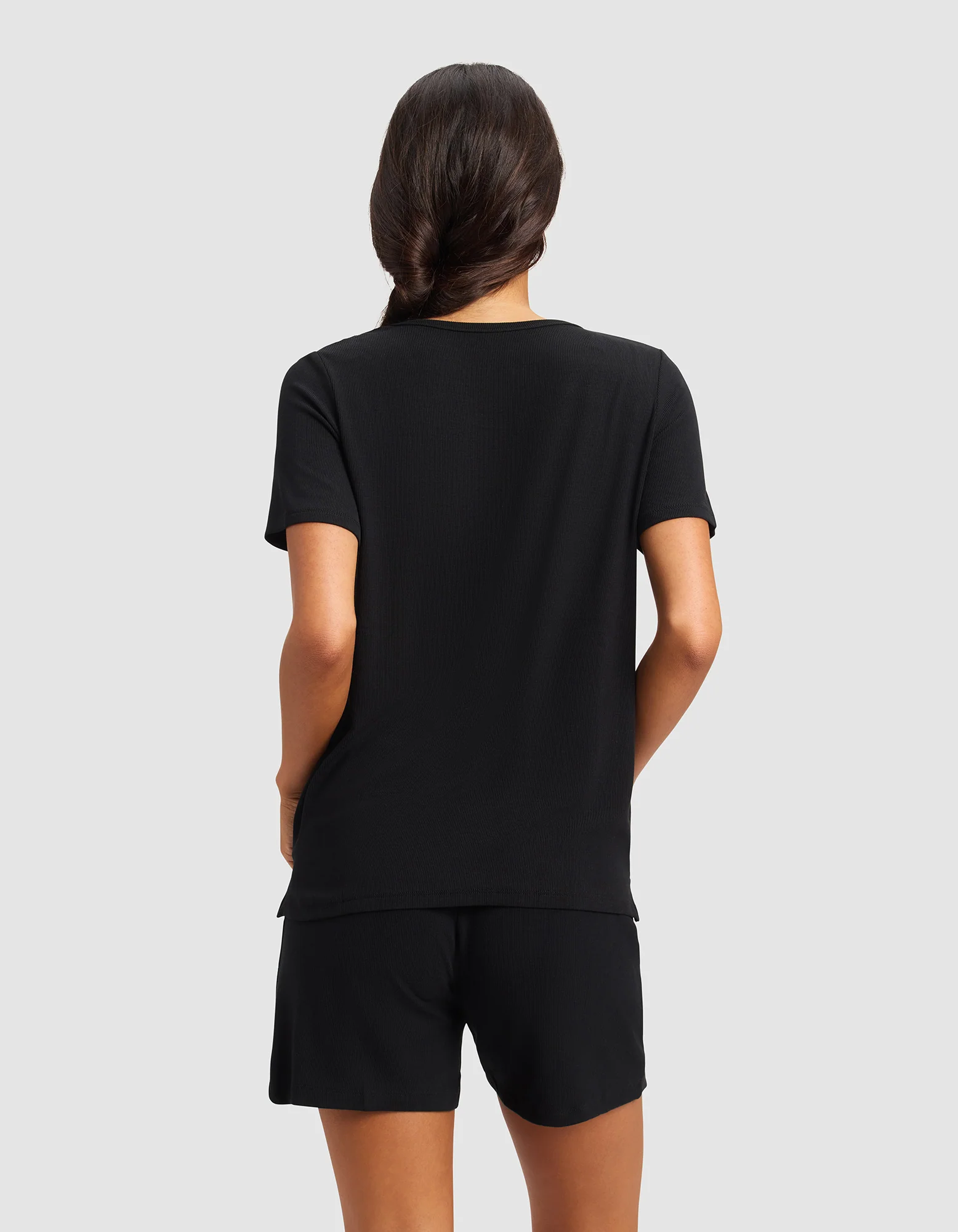 Women’s Bamboo Rib-Knit Short Sleeve Lounge Top - Last Chance - Image 16