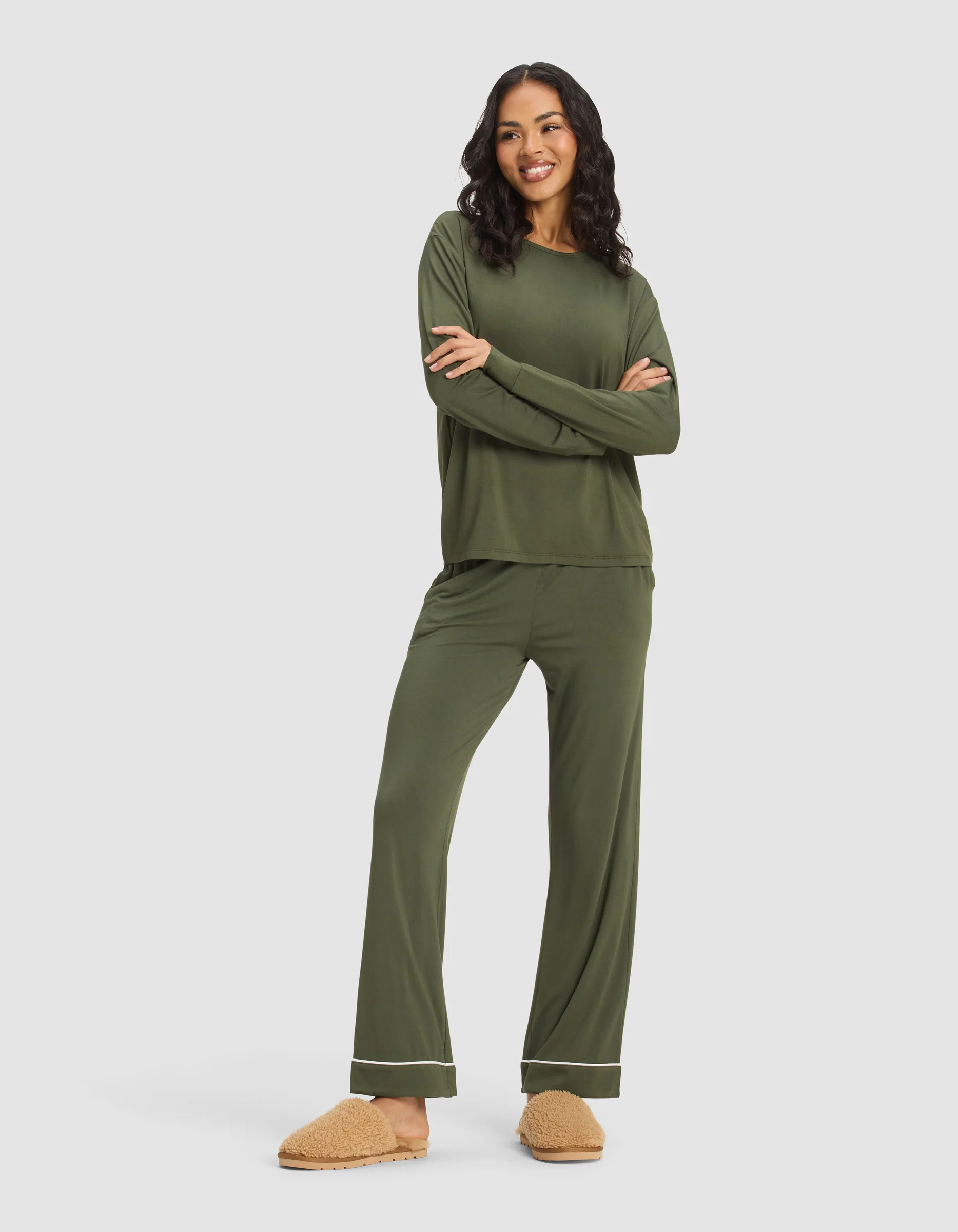 Women's Bamboo Stretch-Knit Long Sleeve Lounge Tee - Image 13