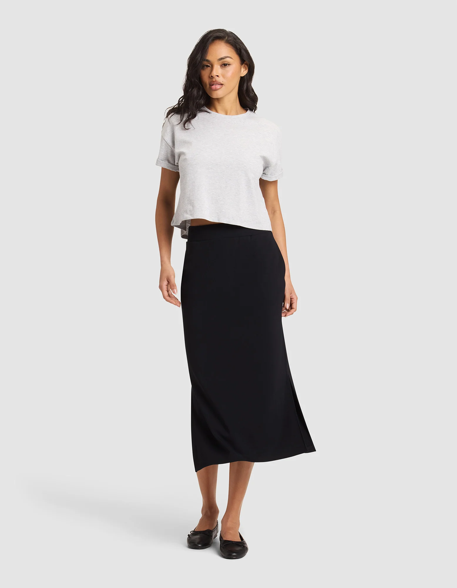 Women's Brushed Bamboo Midi Skirt - Image 7